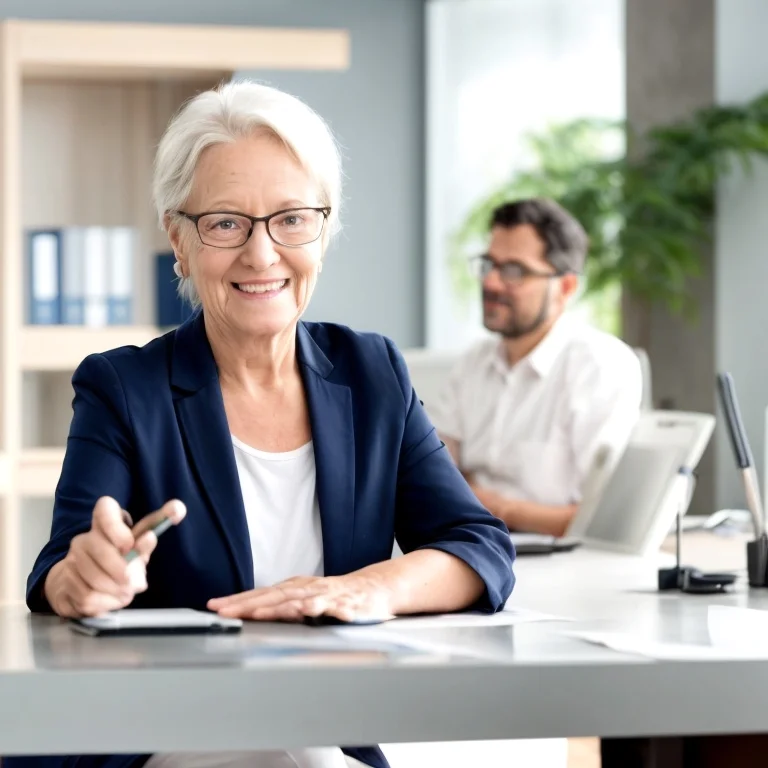Senior legal advisor consulting with a client
